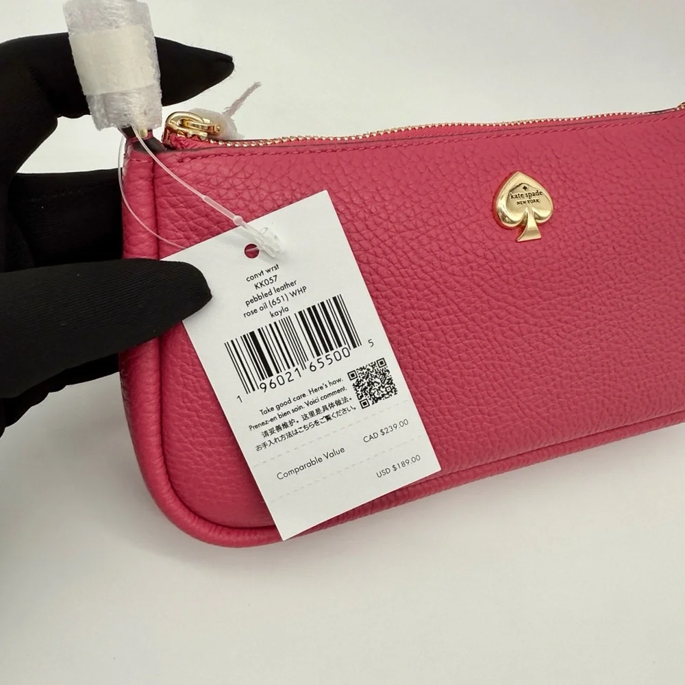 Kate Spade Kayla Convertible Wristlet Rose Oil Pink - Picture 8 of 13